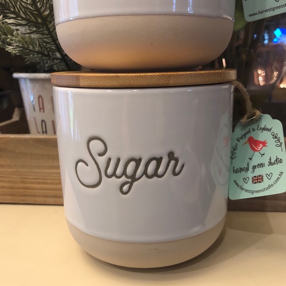 harvest green studio Kitchen Coffee Sugar Ceramic Canister Set